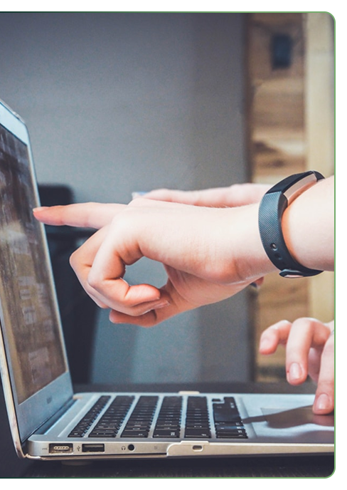 Founder working at a laptop